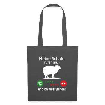Meine schafe rufen an...und ich muss gehen ! - Stoffbeutel - Graphite - Vorne