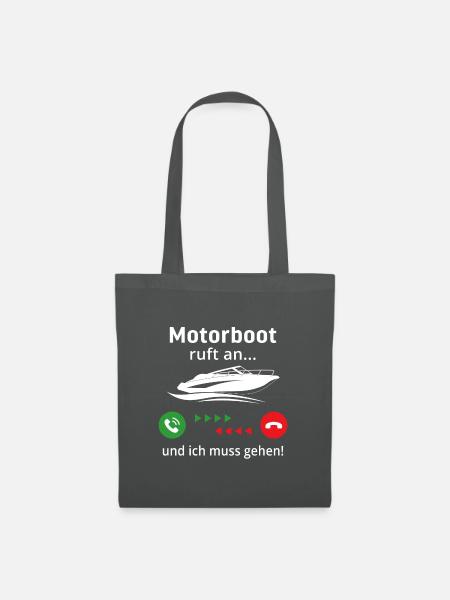 motorboot ruft an und ich muss gehen - Stoffbeutel - Graphite