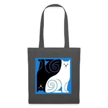 Schwarze Katze Weiße Katze - Stoffbeutel - Graphite - Vorne