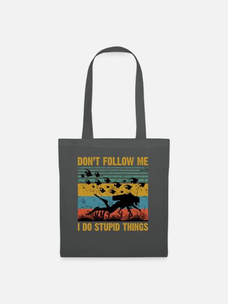 Don't Follow Me I Do Stupid Things Vintage Scuba - Stoffbeutel - Graphite