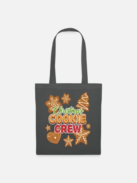 Christmas Cookie Crew Funny Holiday Saying T Shirt - Stoffbeutel - Graphite