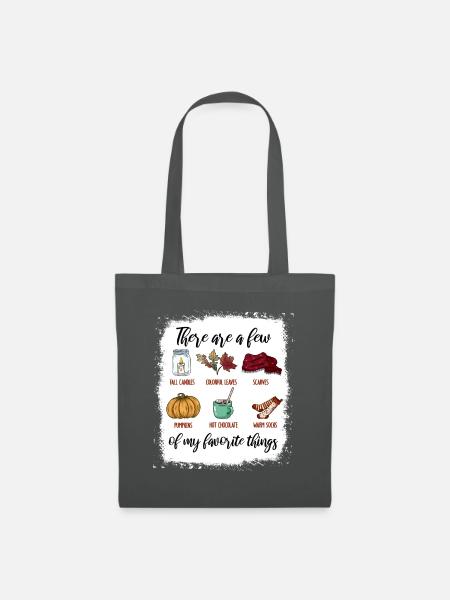 Autumn Symbols Fall Candles Colorful Leaves - Stoffbeutel - Graphite