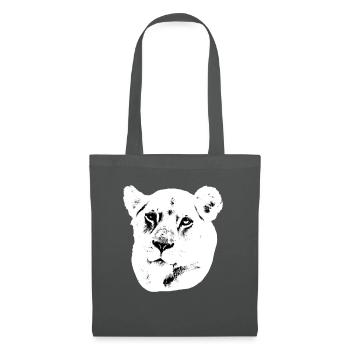 Lion Head Female, front, black white - Tote Bag - graphite grey - Front