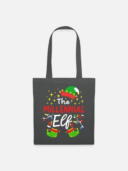 Christmas Millennial Elf - Stoffbeutel - Graphite