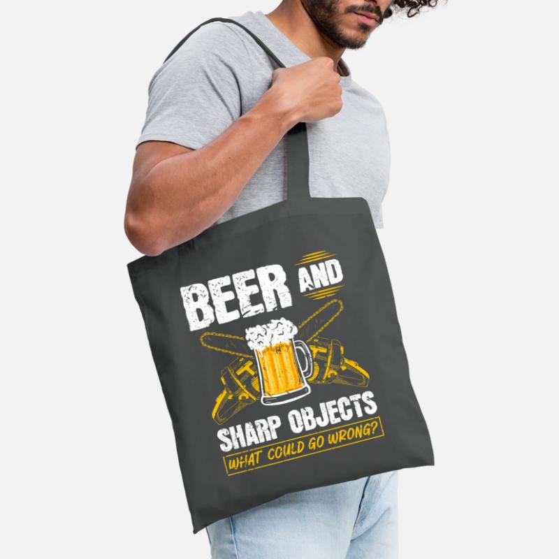 Beer Sharp Objects What Could Go Wrong Chainsaw Tote Bag