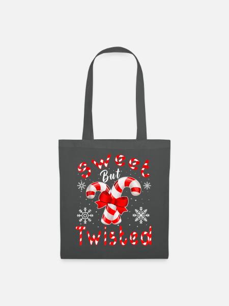 Candy Cane Sweet But Twisted Merry Christmas - Stoffbeutel - Graphite