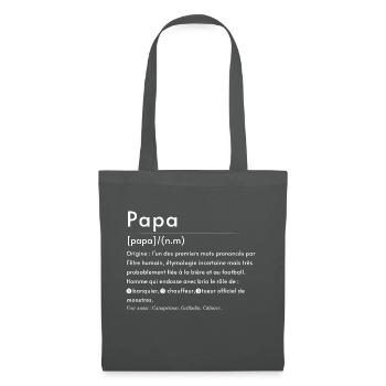 PAPA Définition (écriture blanche) - Sac en tissu - gris graphite - Devant