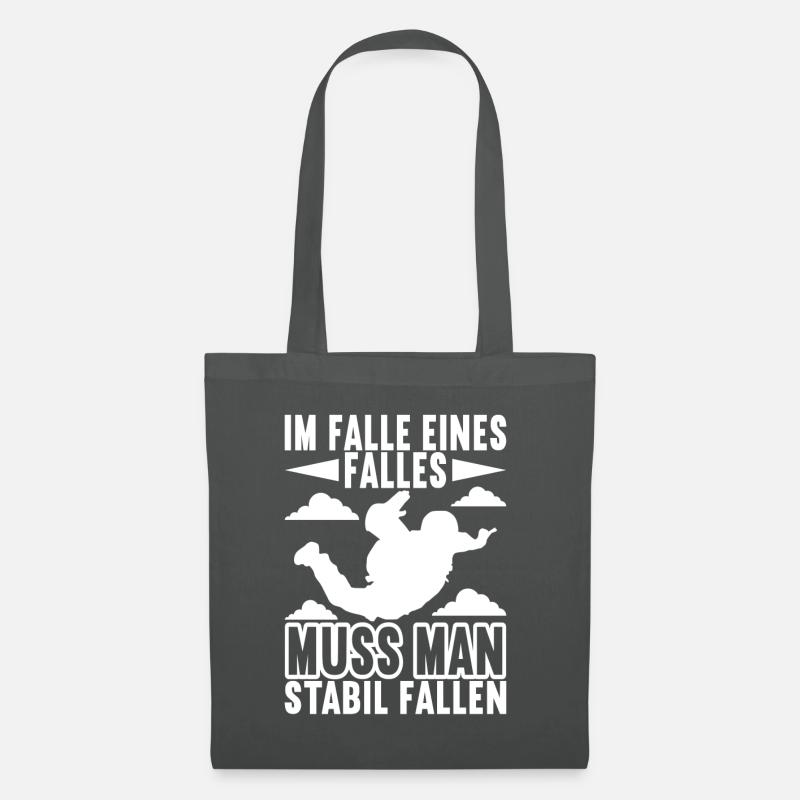 Fallschirm Fallschirmspringer Skydiving - Stoffbeutel - Graphite