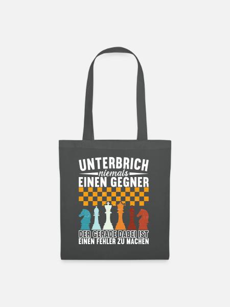 Schach Schachspieler - Stoffbeutel - Graphite