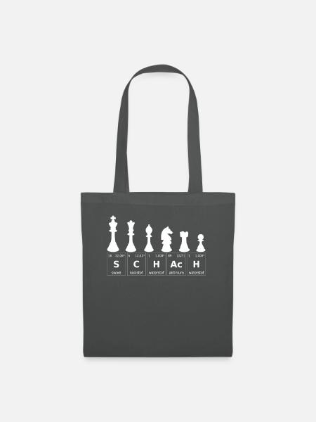 Schach Schachspieler - Stoffbeutel - Graphite