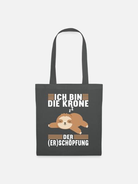 Faultier Spruch Müdigkeit - Stoffbeutel - Graphite