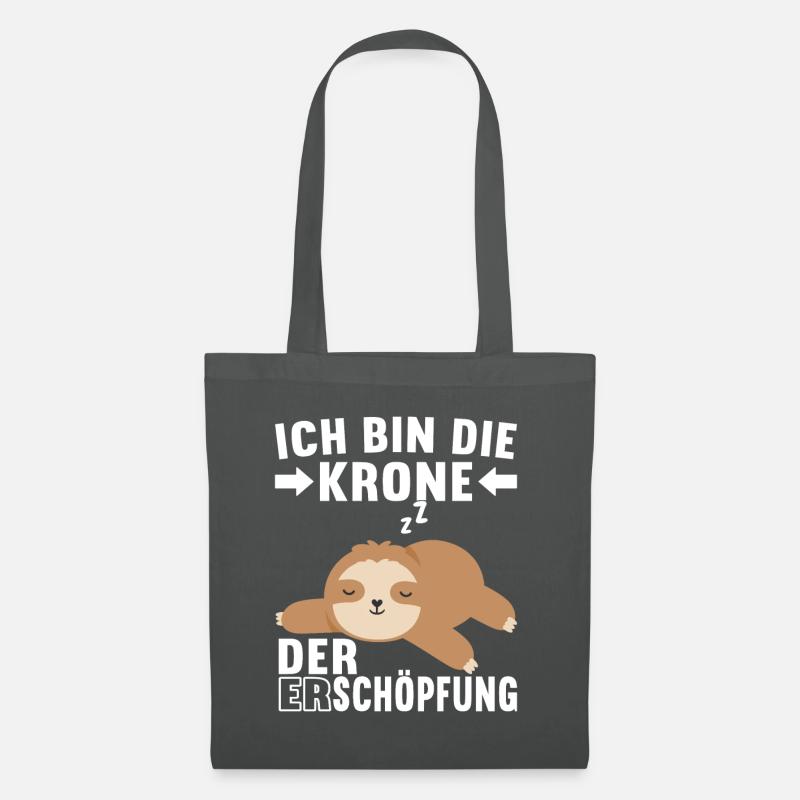 Faultier Spruch Müdigkeit - Stoffbeutel - Graphite