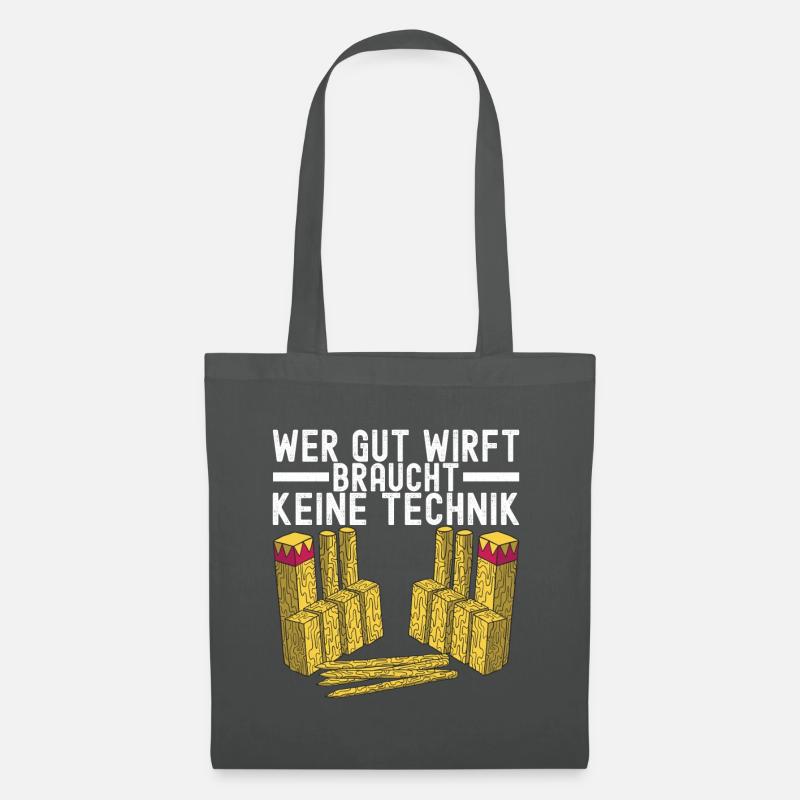 Kubb Wikinger Schach - Stoffbeutel - Graphite