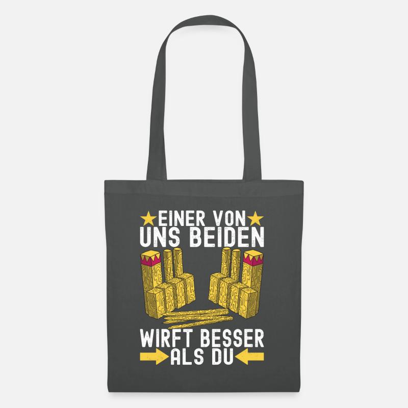 Kubb Wikinger Schach - Stoffbeutel - Graphite