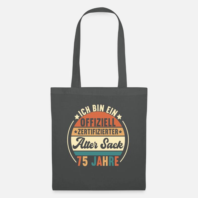 75. Geburtstag 75 Jahre - Stoffbeutel - Graphite
