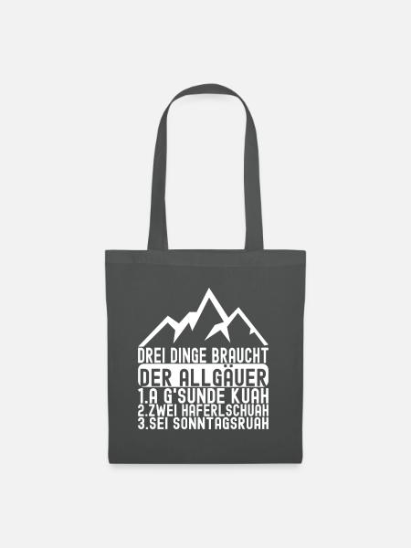 Allgäu Bayern - Stoffbeutel - Graphite