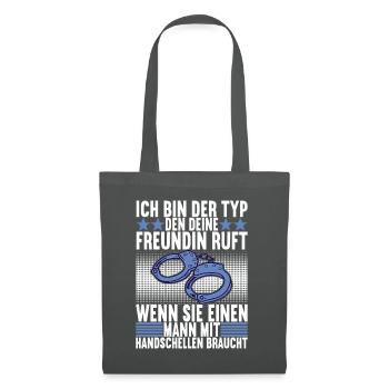 Polizei Polizist - Stoffbeutel - Graphite - Vorne