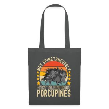 Porc-épic mignon - Sac en tissu - gris graphite - Devant