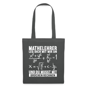 Mathe Mathelehrer - Stoffbeutel - Graphite - Vorne