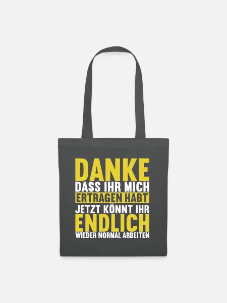 Abschiedsgeschenk Kollege Jobwechsel - Stoffbeutel - Graphite