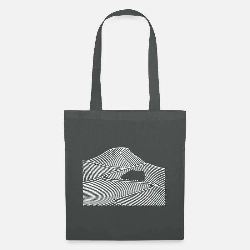 Berge, Camper Van, Wohnmobil, Campervan - Stoffbeutel - Graphite