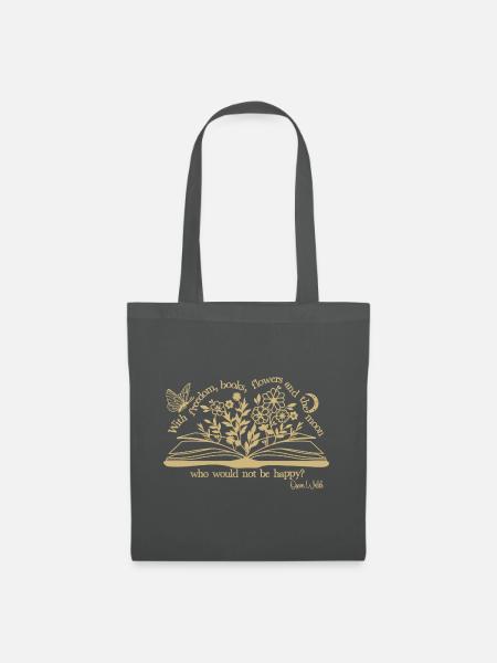 Oscar Wildes Freedom&Books zitiert Design in Sand - Stoffbeutel - Graphite