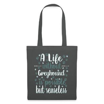 Hund Leben Liebe Hunderasse Greyhound - Stoffbeutel - Graphite - Vorne