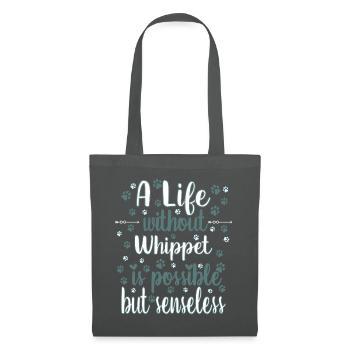 Hund Leben Liebe Hunderasse Whippet - Stoffbeutel - Graphite - Vorne
