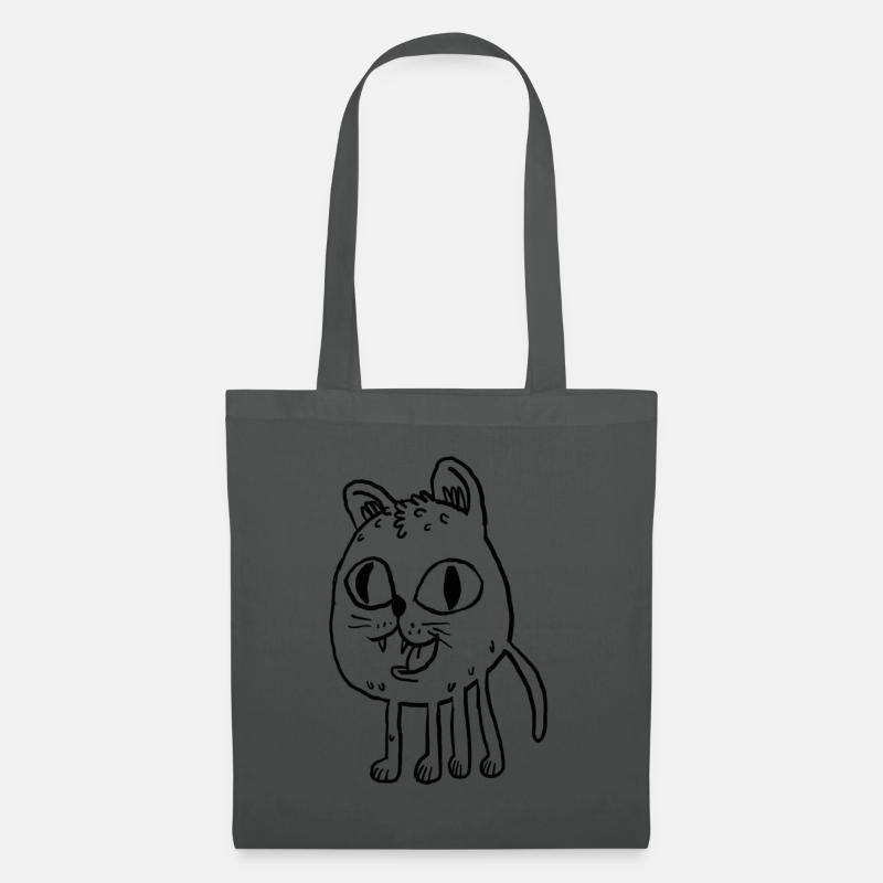Beine am Kopf Katzer - Stoffbeutel - Graphite