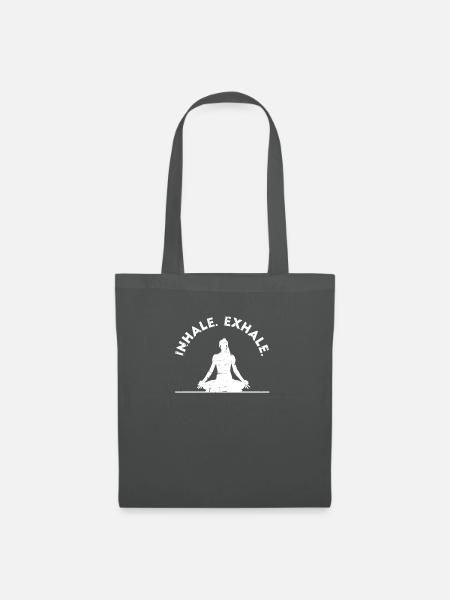 Inhale Exhale Yoga Gift Yoga Lehrer Geschenk - Stoffbeutel - Graphite