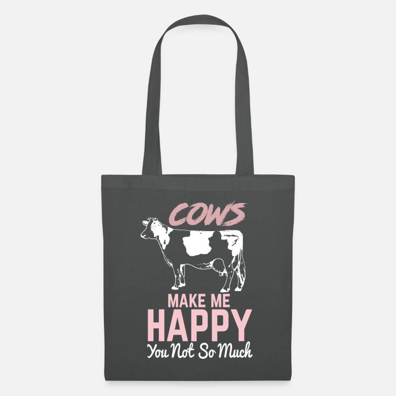 Cows Make Me Happy You Not So Much Bauer Landwirt - Stoffbeutel - Graphite