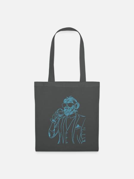 Affe 01 blue - Stoffbeutel - Graphite