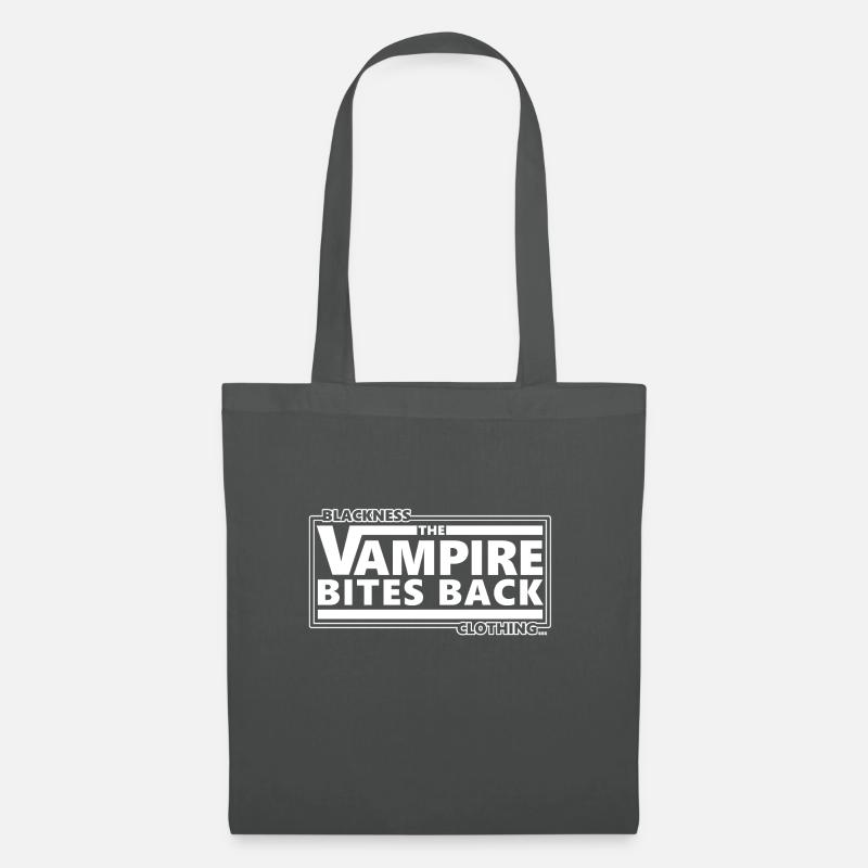 THE VAMPIRE BITES BACK - Gothic Nerd Comic Funny - Stoffbeutel - Graphite