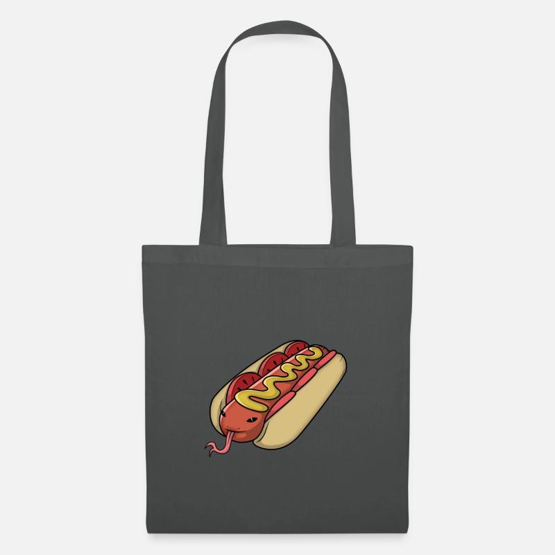 Hot Dog mit Schlangen Wurst - Stoffbeutel - Graphite