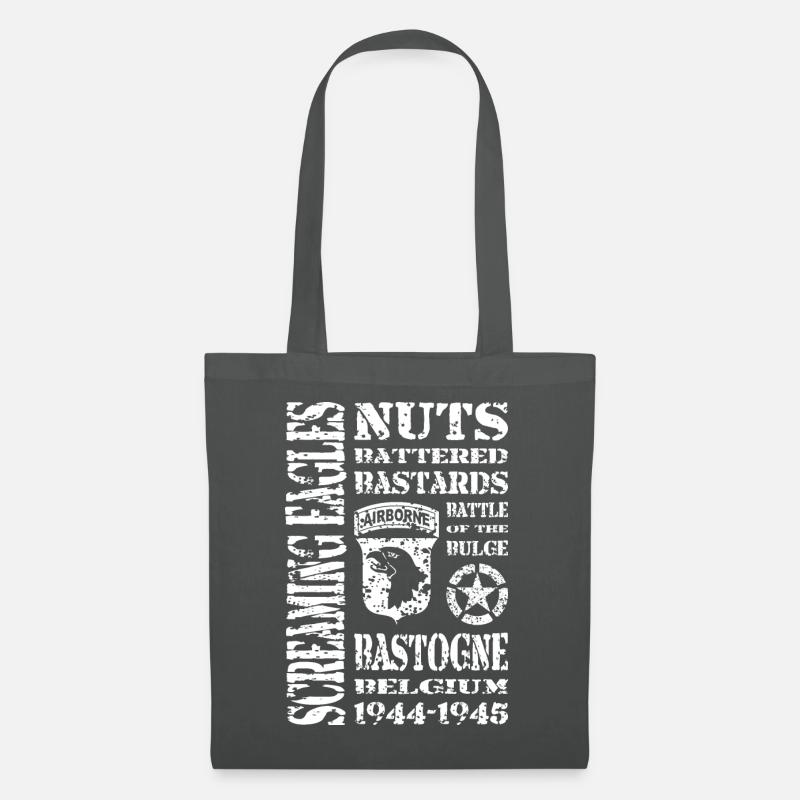 AVM Bastogne NUTS Battle Bulge Battered Bastards - Stoffbeutel - Graphite