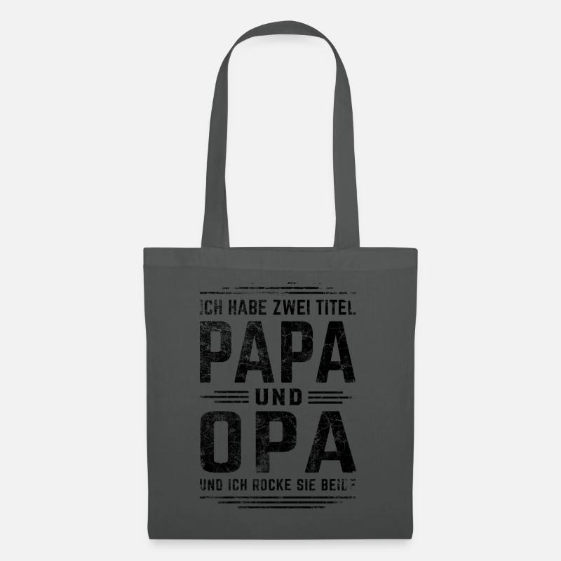 Papa und Opa - ich rocke sie beide - Stoffbeutel - Graphite