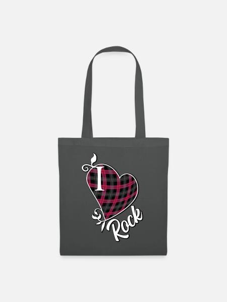 Ich liebe Rock - Stoffbeutel - Graphite