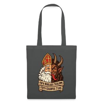 Nikolaus zu schlimm Krampus zu lieb - Stoffbeutel - Graphite - Vorne