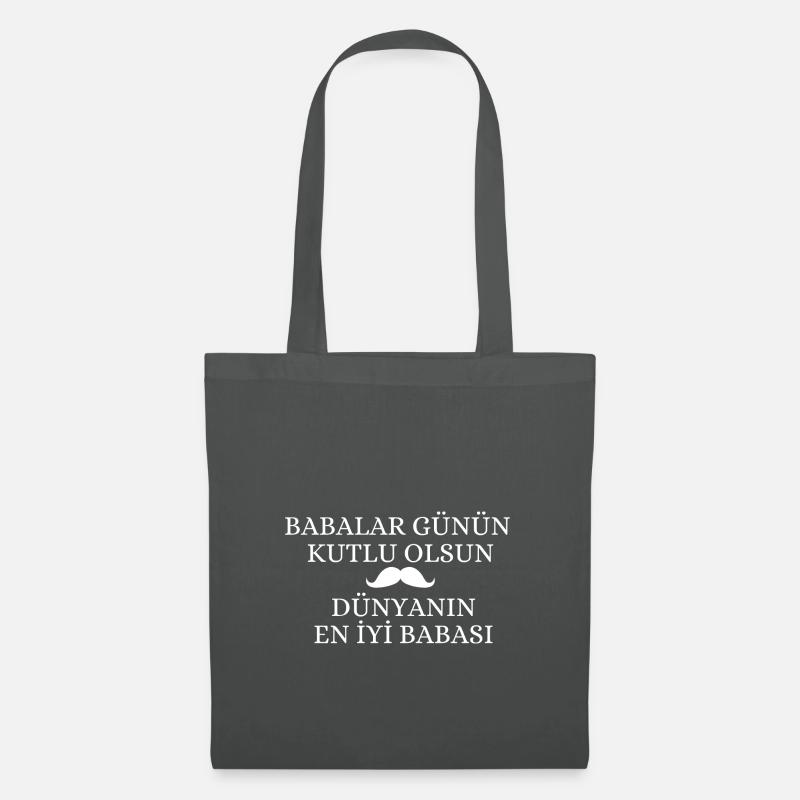Baba Hediyelik Babalar Günü Hediyesi Geschenkidee - Stoffbeutel - Graphite