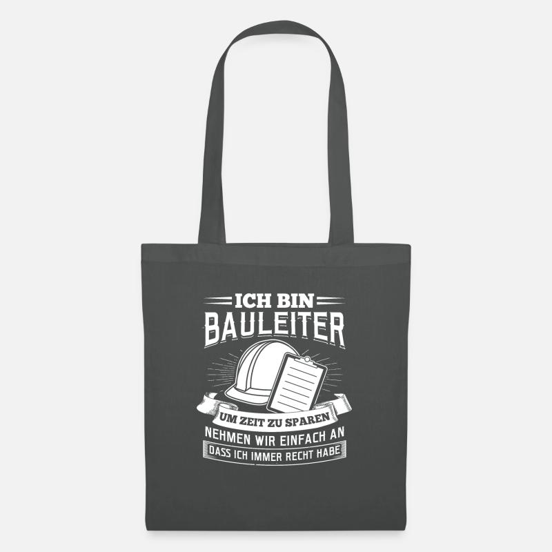 Ich bin Bauleiter - Stoffbeutel - Graphite