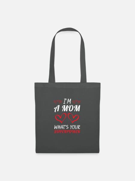 Mom Superpower - Mutter - Shirt - Stoffbeutel - Graphite