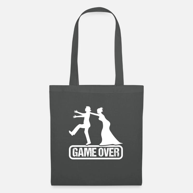 Hochzeit Game Over - Stoffbeutel - Graphite