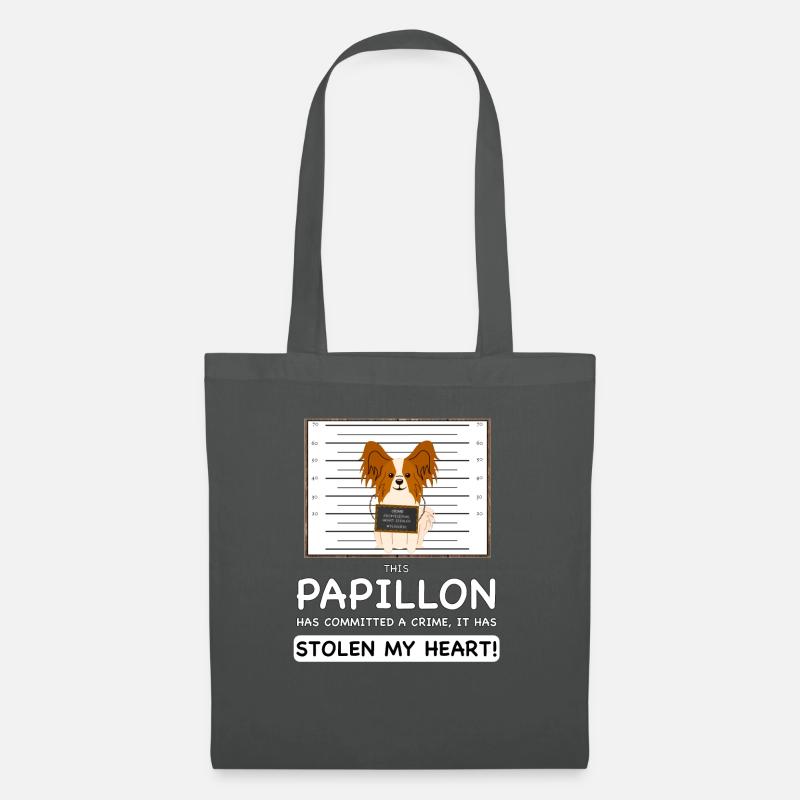 Papillon Mugshot - Stoffbeutel - Graphite