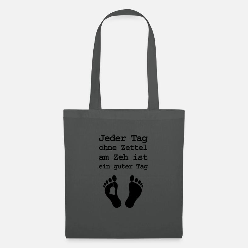 Zettel am Zeh - Stoffbeutel - Graphite