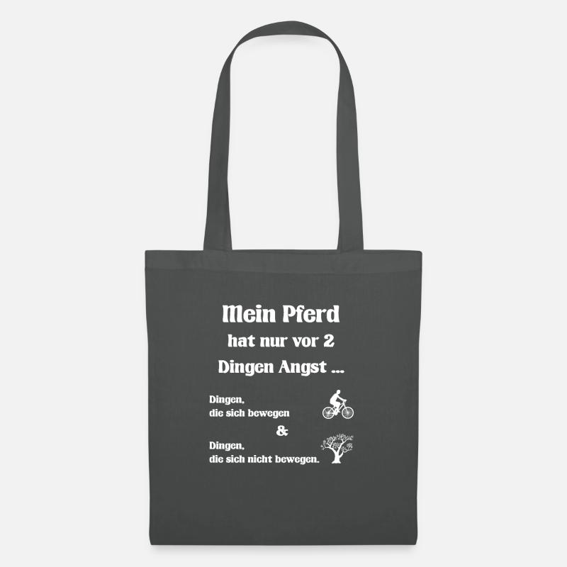 Pferd Angst I Pferdespruch Geschenk - Stoffbeutel - Graphite