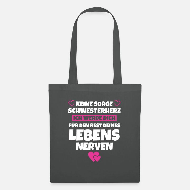 Schwesterherz Geschenkidee Beste Schwester - Stoffbeutel - Graphite