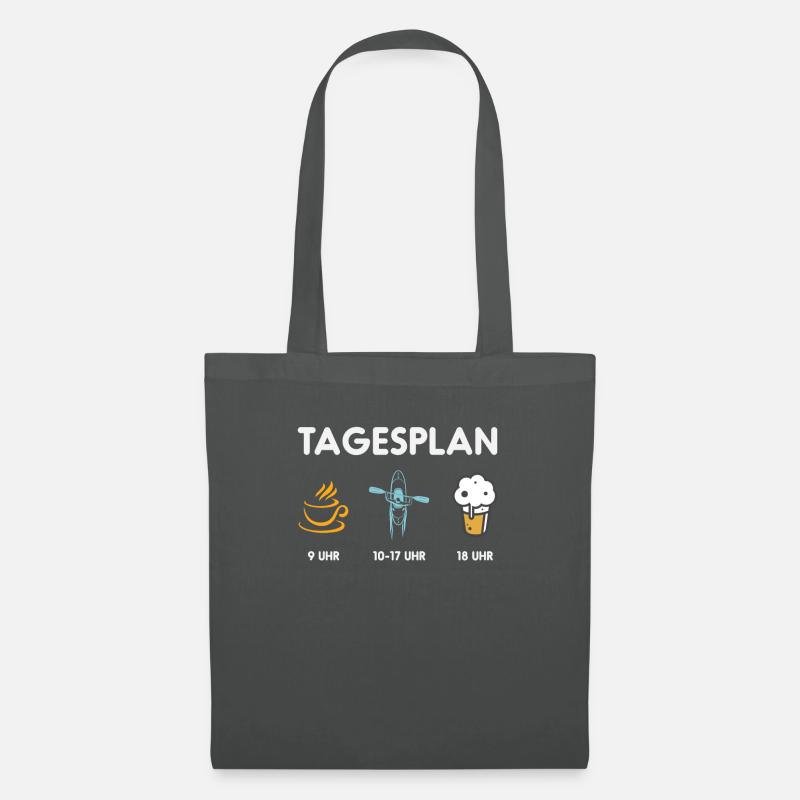 Tagesplan Rudern Kajak Geschenk Ruderer Ruderboot - Stoffbeutel - Graphite