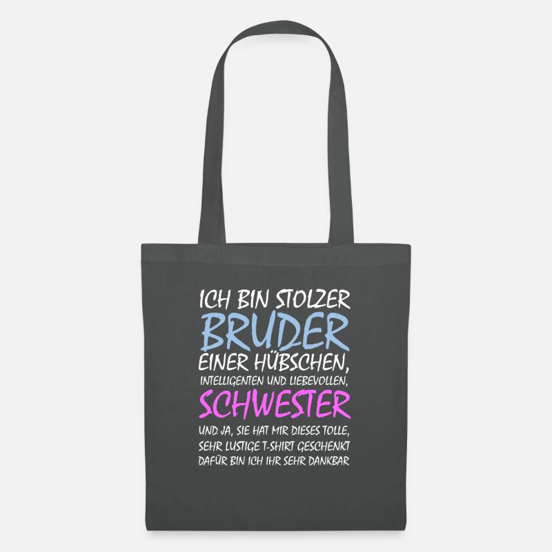 Stolzer Bruder Geschwister Geschenkidee Schwester - Stoffbeutel - Graphite