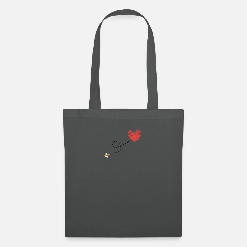 Bienen Imker Herz Geschenkidee - Stoffbeutel - Graphite