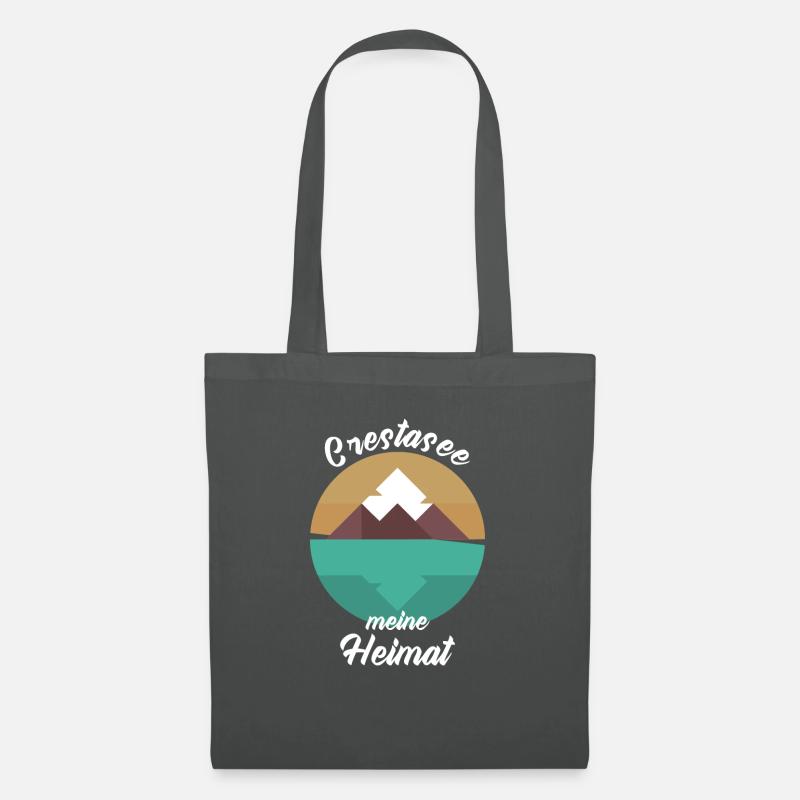 Crestasee See Schweiz Italien Geschenkidee - Stoffbeutel - Graphite